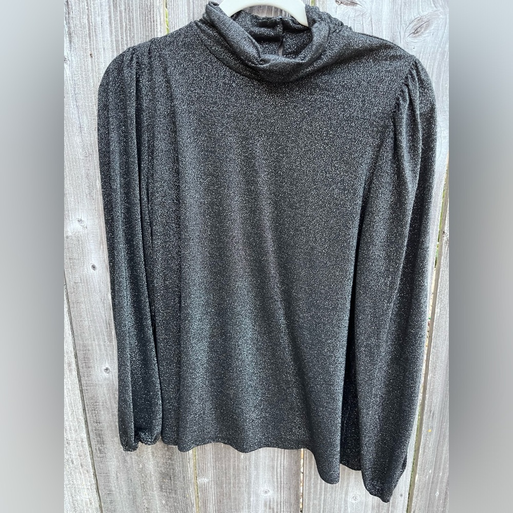 Black and Silver Sparkle long Sleeve Top